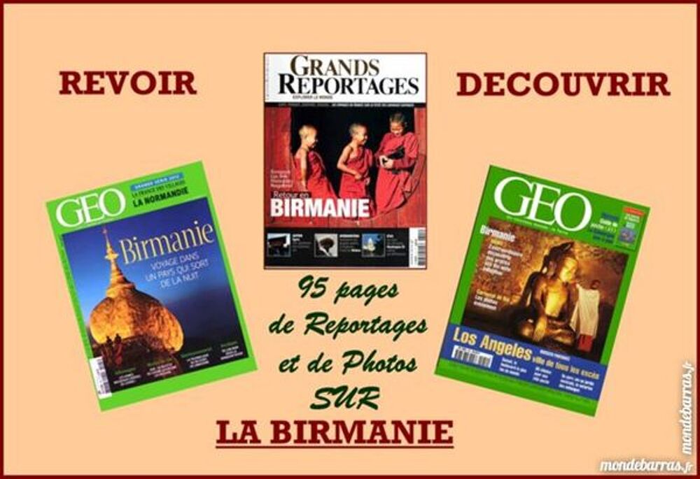 BIRMANIE - GEO - PAGAN - RANGUN / prixportcompris Livres et BD