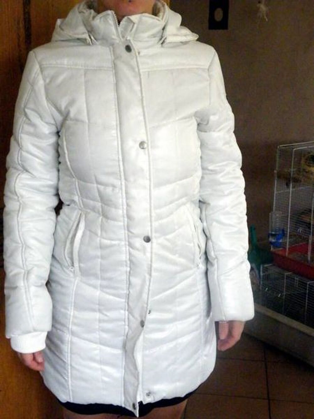 blouson long blanc femme taille 36/38 Vtements