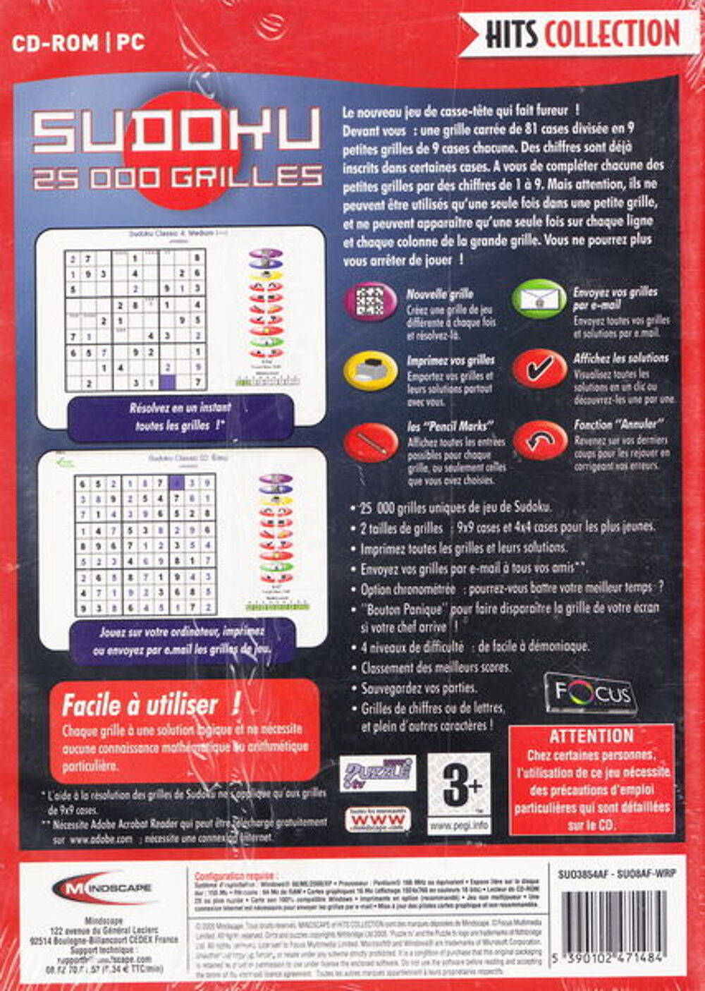 CD jeu PC Sudoku 25 000 grilles NEUF blister
Consoles et jeux vidéos