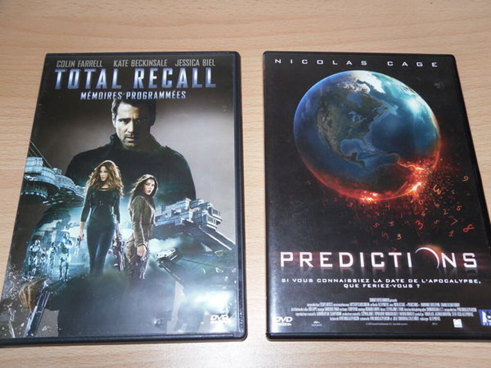 2 films Thriller : Total Recall (2012) &amp; Pr&eacute;dictions, Lot DVD et blu-ray