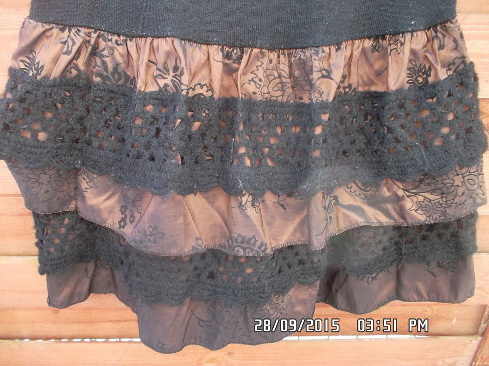 JUPE MARRON ET NOIR T.36-46*JUSTE 2E*KIKI60230 Vêtements