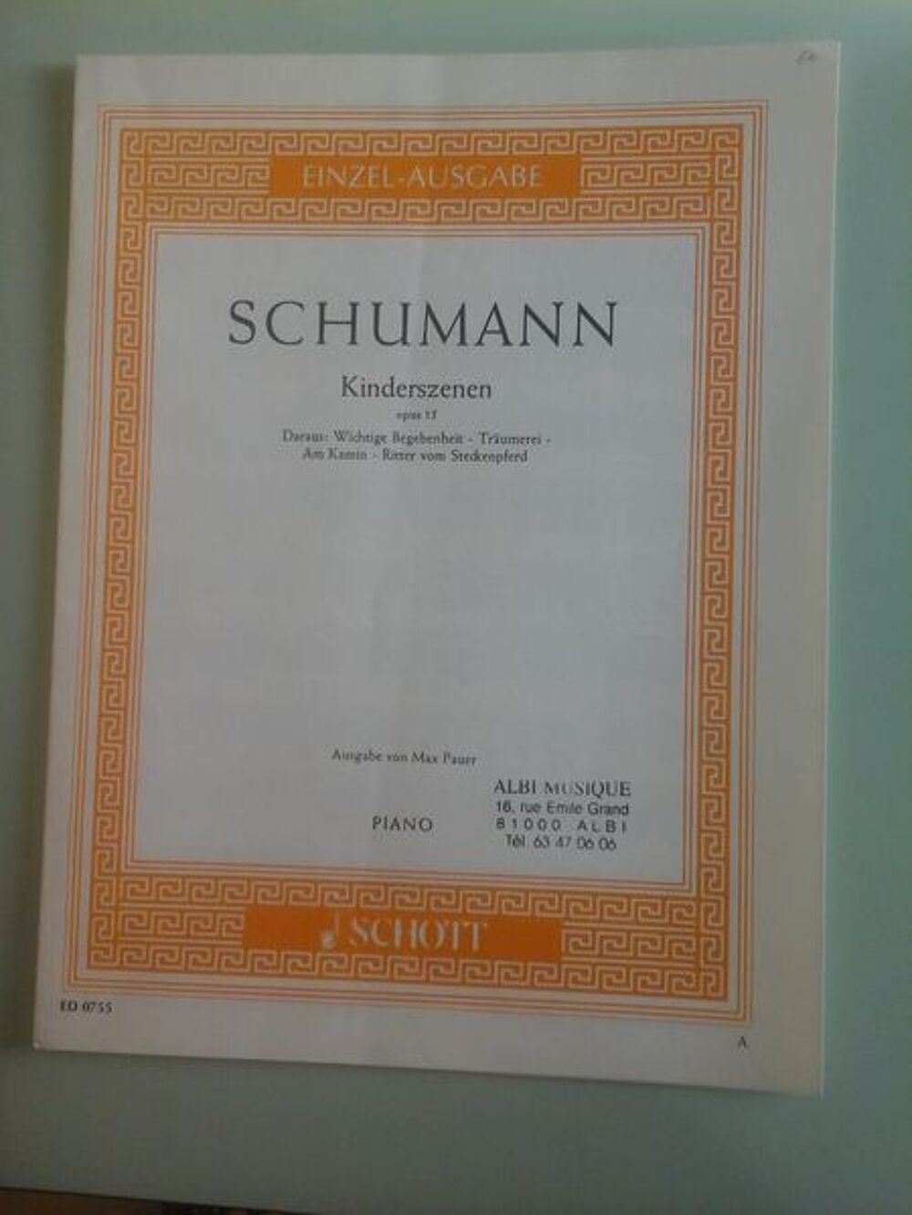 SCENES d'ENFANTS de SCHUMANN pour PIANO Instruments de musique