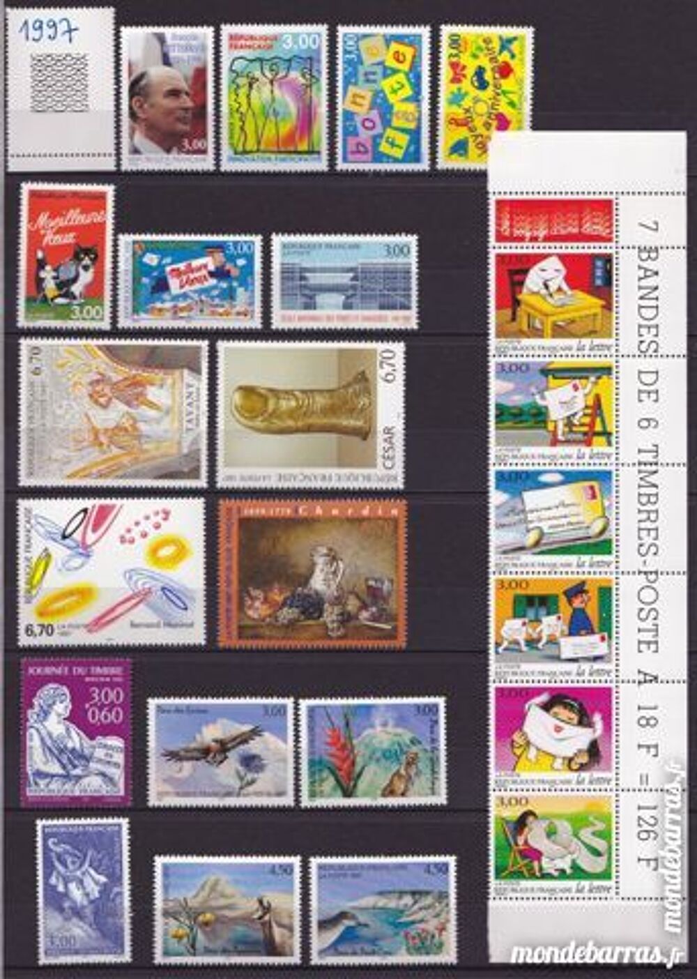 France 1997 timbres poste neufs avec 04 carnets 