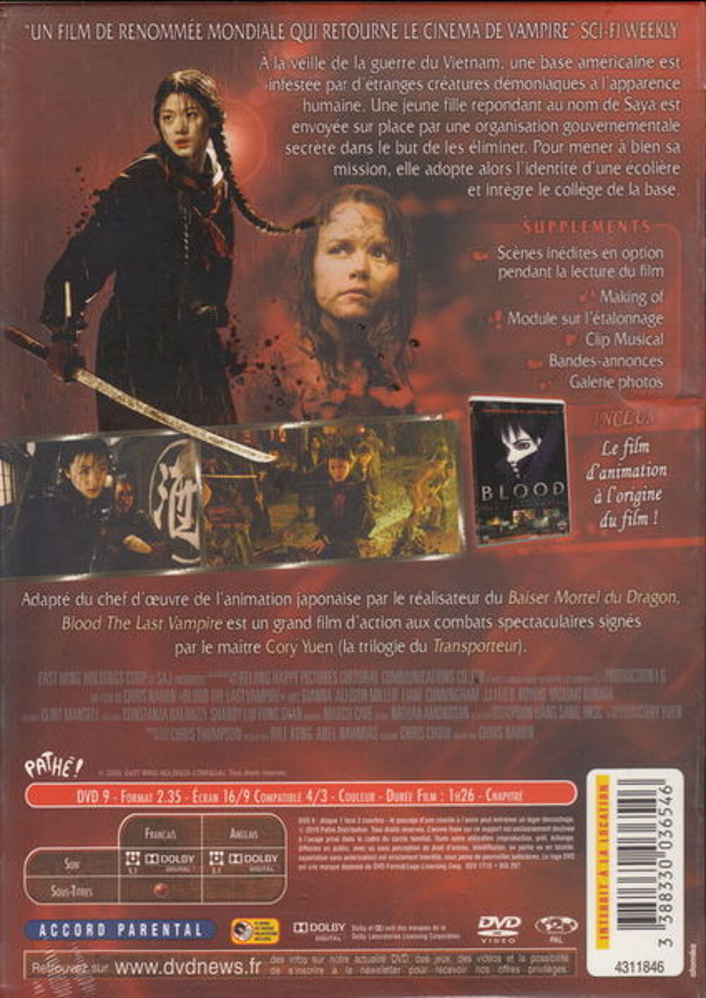 COFFRET 3 DVD Blood, the last vampire NEUF
DVD et blu-ray