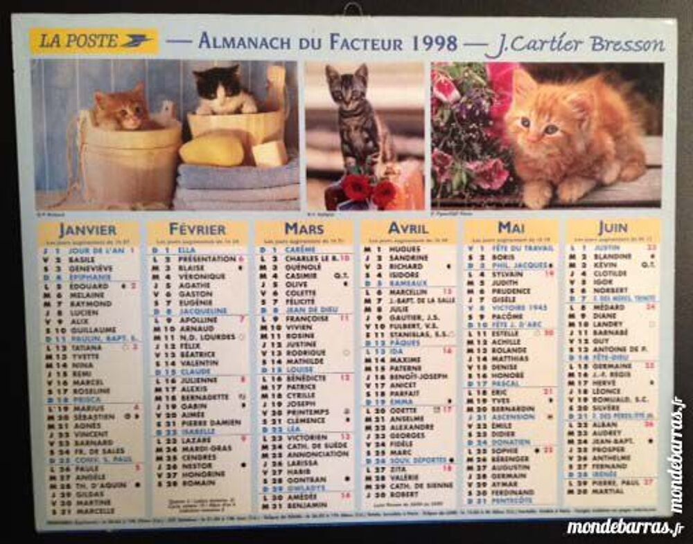 Calendrier Almanach 1998 - original 