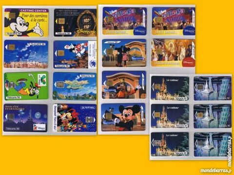  Telecartes    disneyland paris    differentes.  12 Villeneuve-sur-Yonne (89)