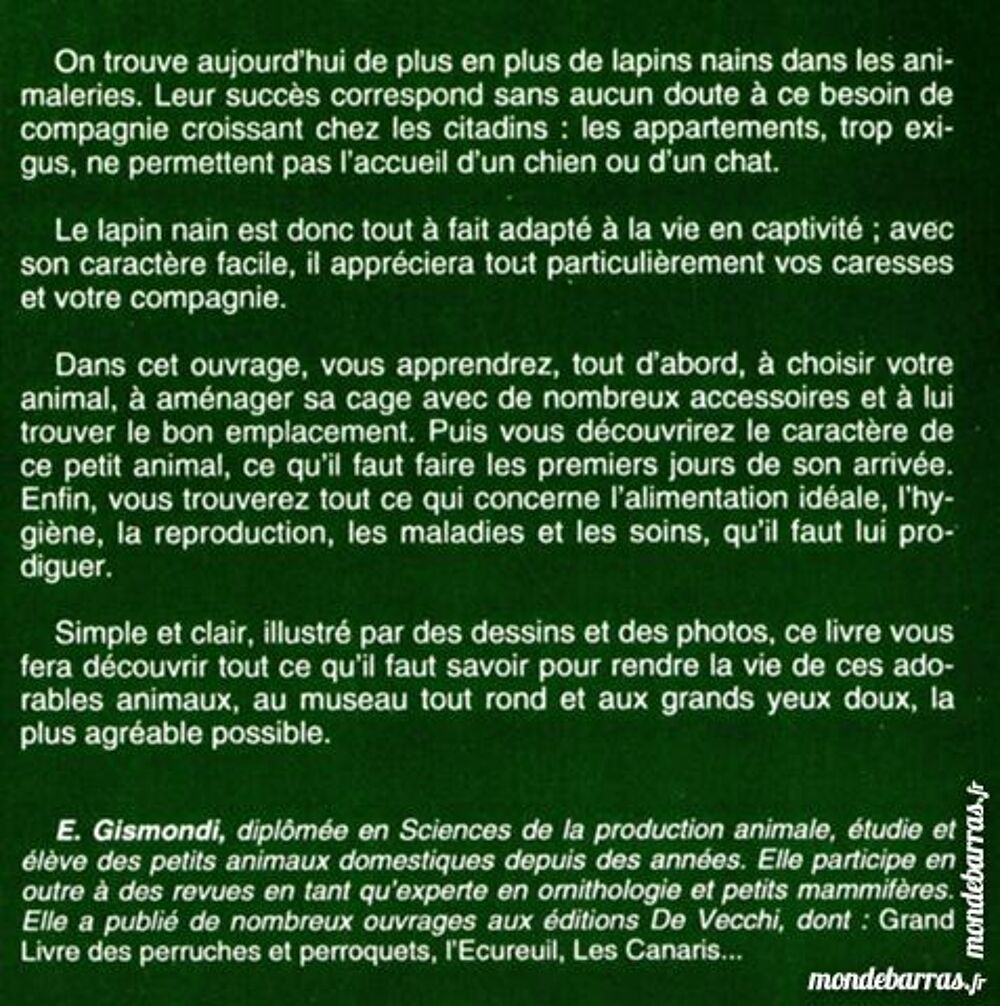 LE LAPIN NAIN - DE VECCHI / les-livres-de-jac Livres et BD