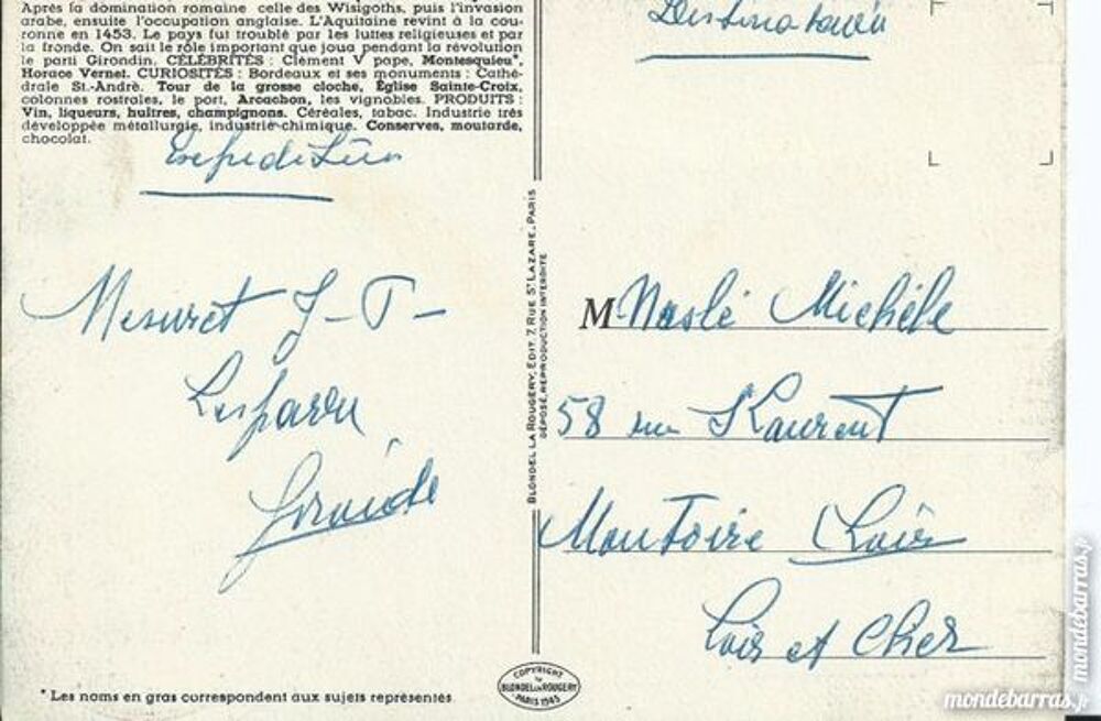 carte 1 cpsm d&eacute;partement 33 