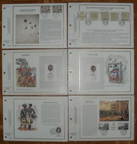 6 Feuillets Philatliques CEF thme  Rvolution Franaise 20 Montreuil (93)