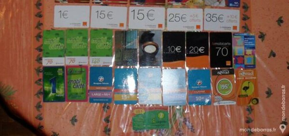 Lot de 44 cartes Op&eacute;rateurs: SFR, Orange, Bouygues 