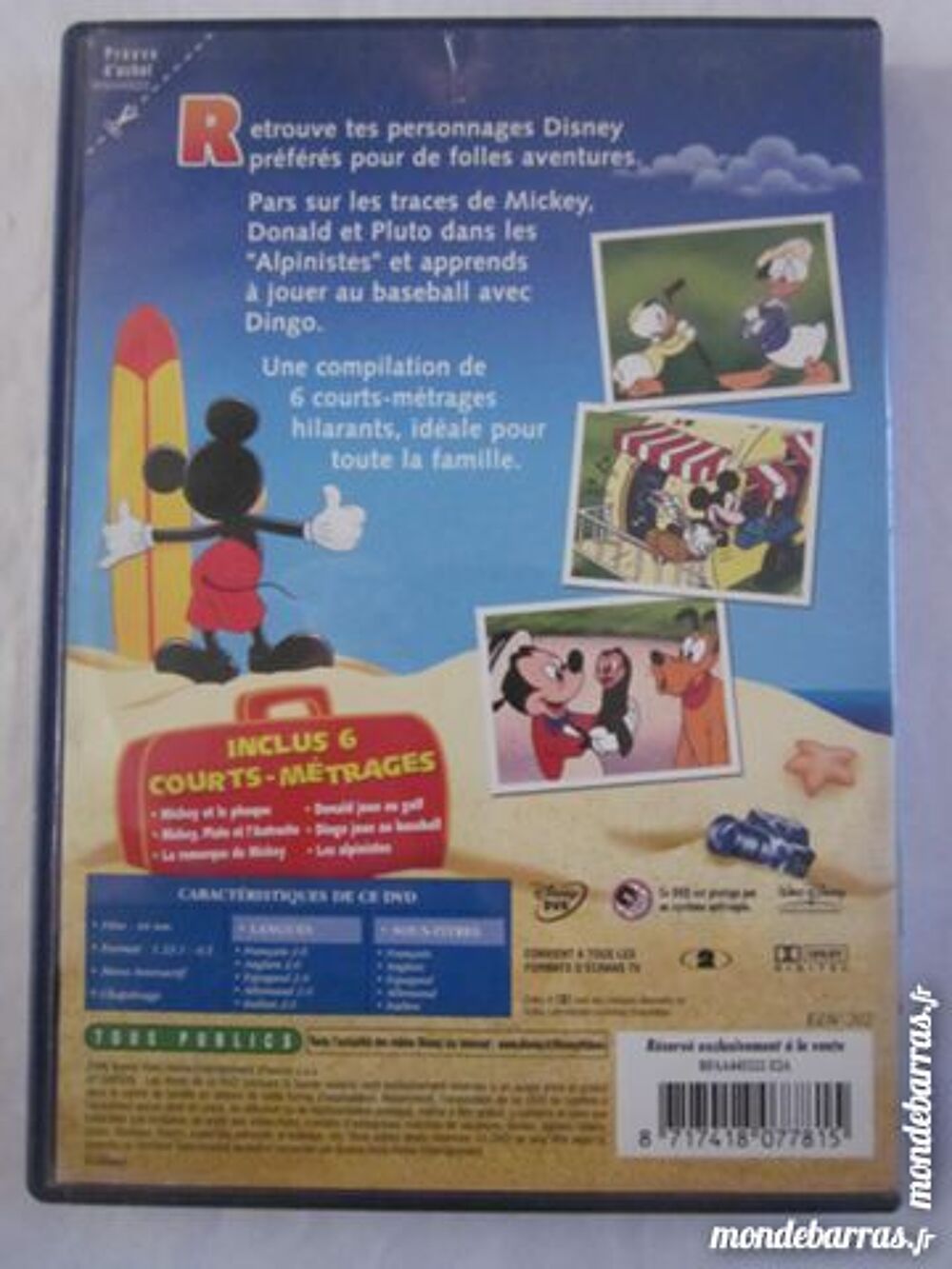 DVD DISNEY - UN ETE DE FOLIE ( mickey ) DVD et blu-ray