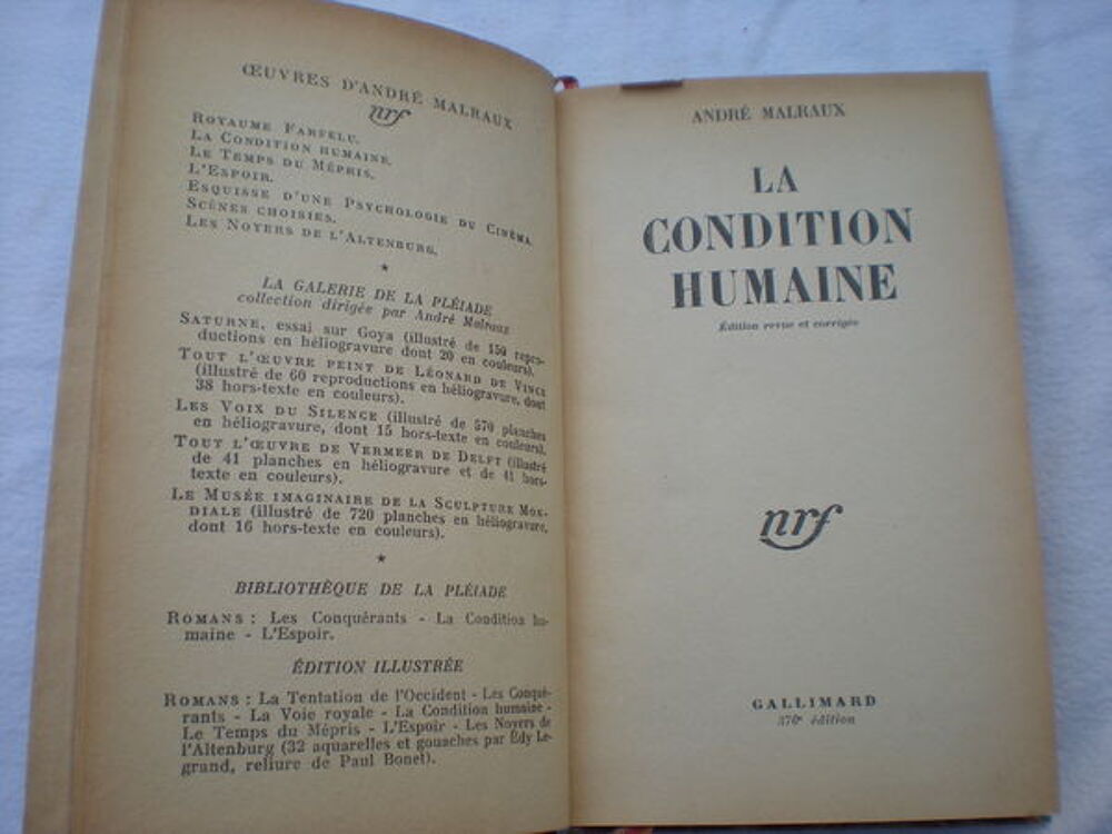 la condition humaine Livres et BD