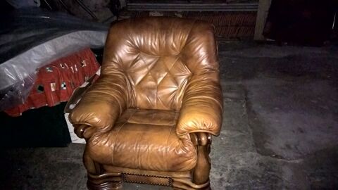 Fauteuil cuir marron 50 Issoudun (36)