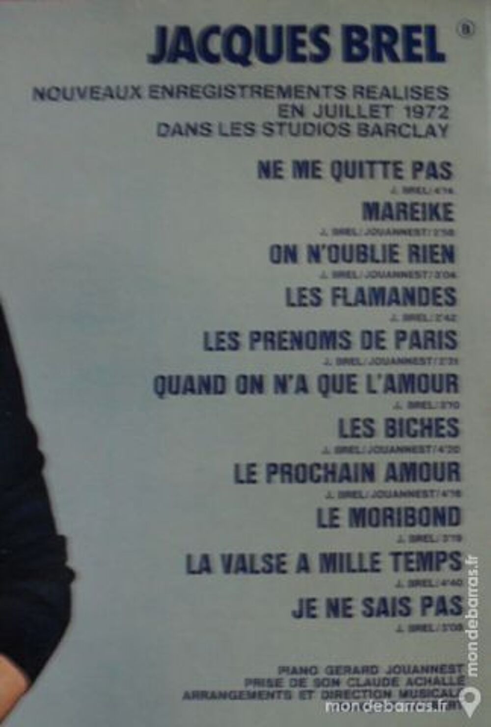 2 Vinyls 33 tours de Jacques Brel. CD et vinyles