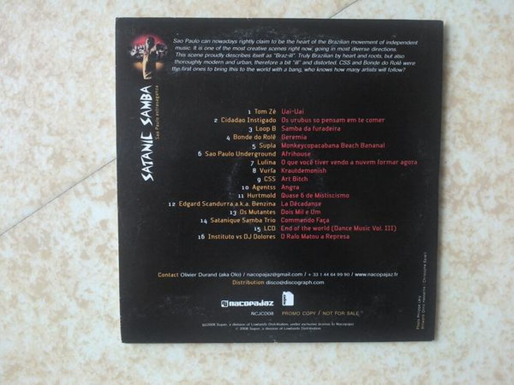 SATANIC SAMBA - CD
SAO PAULO EXTRAVAGANZA CD et vinyles