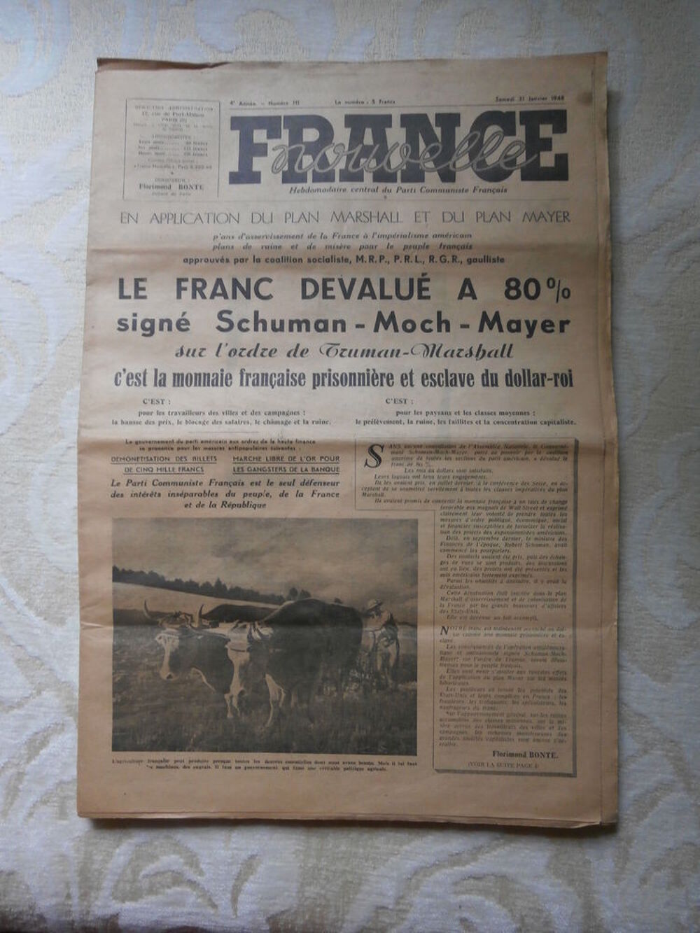 NOUVELLE FRANCE HEBDO DU PARTI COMMUNISTE FRANCAIS 1948 Livres et BD