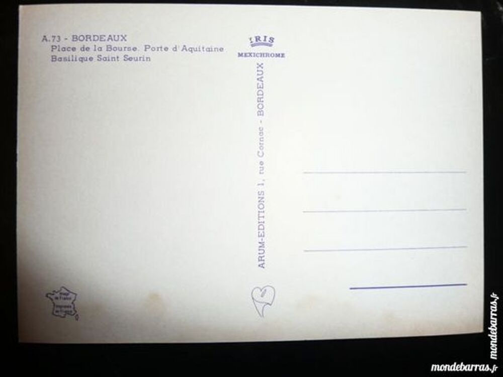 Carte postale souvenir de Bordeaux ann&eacute;e 60/70 