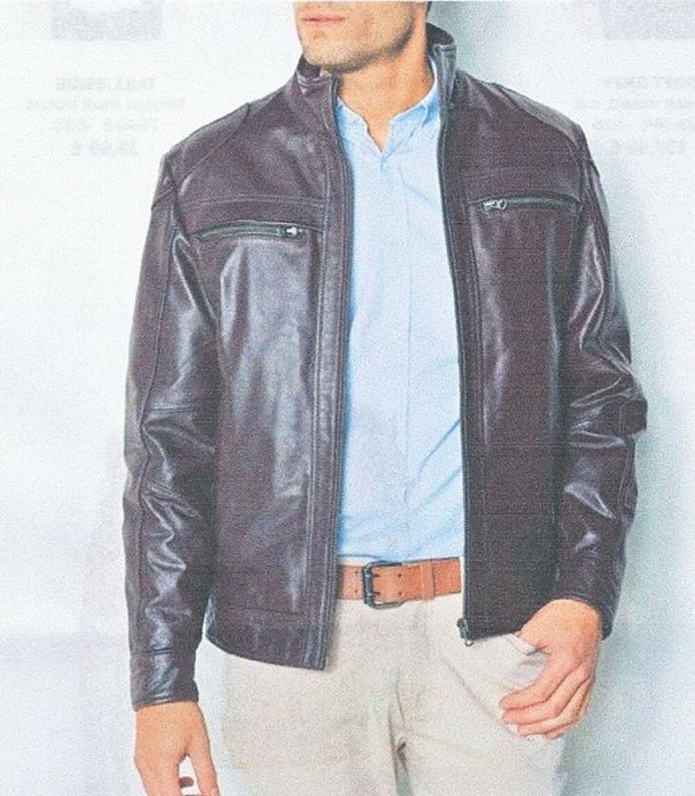 Blouson en cuir d'agneau Marron homme
V&ecirc;tement neuf Vêtements