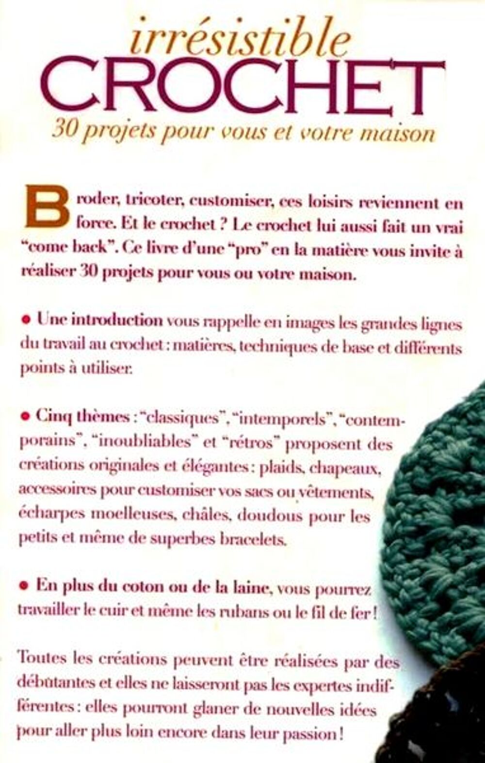 IRR&Eacute;SISTIBLE CROCHET - COUTURE / les-livres-de-jac Livres et BD