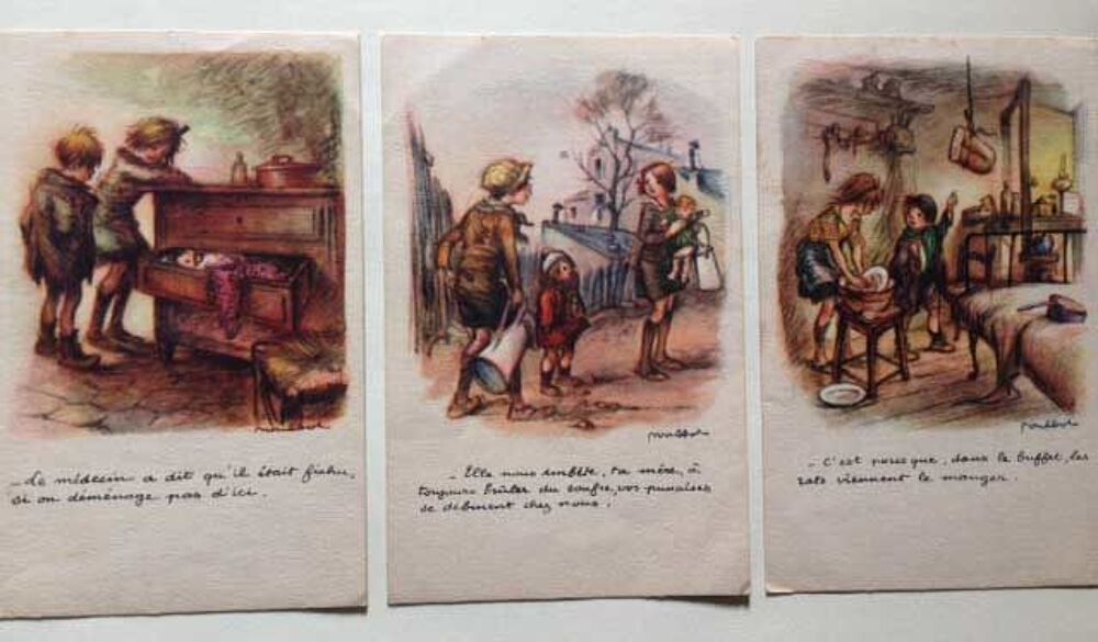 3 cartes postales Poulbot 
