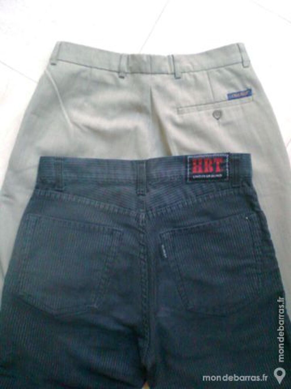 2 PANTALONS vert kaki ou ray&eacute; - 38 - zoe Vêtements