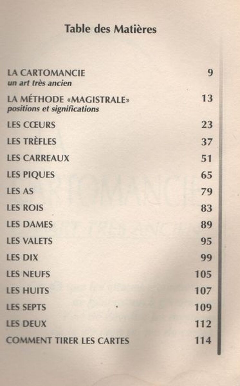 CARTOMANCIE + TAROTS / prixportcompris Livres et BD
