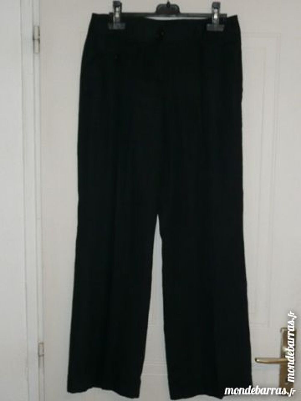 PANTALON NOIR EN LIN JOFRATI T38 Vêtements