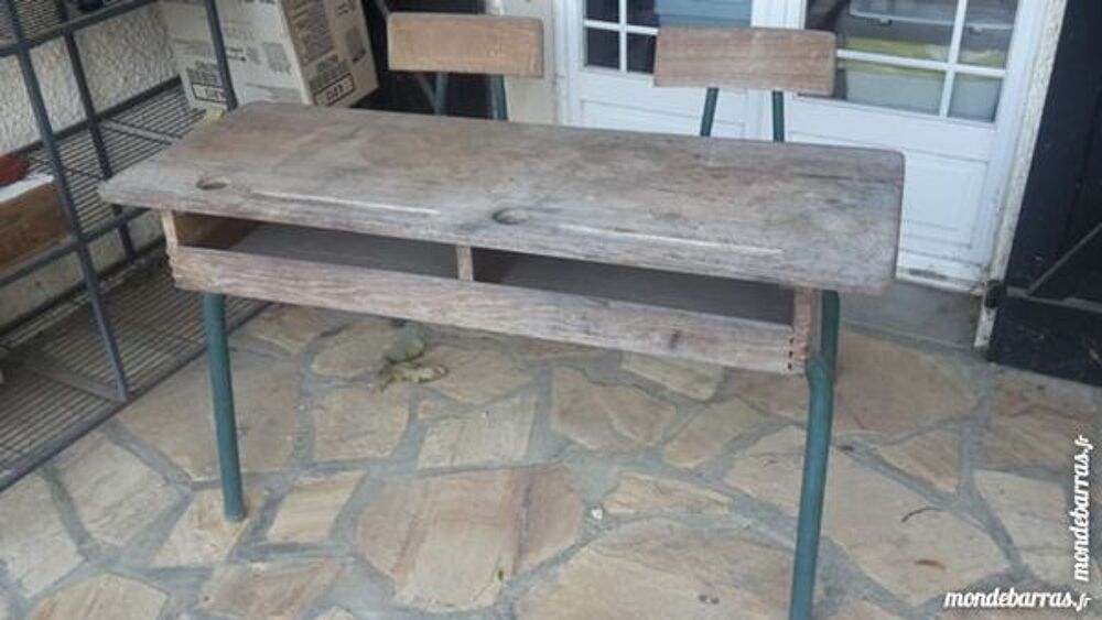 bureau d'&eacute;colier 2 places en bois Meubles