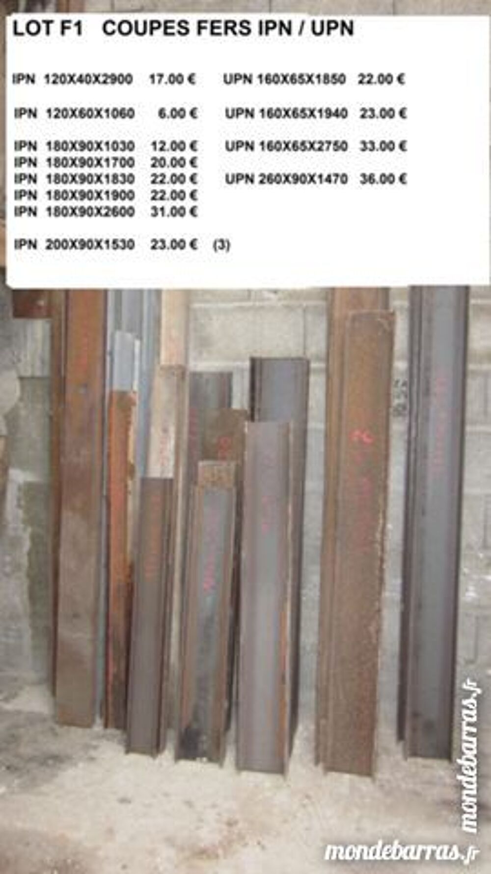 Coupes Fers IPN /UPN Bricolage