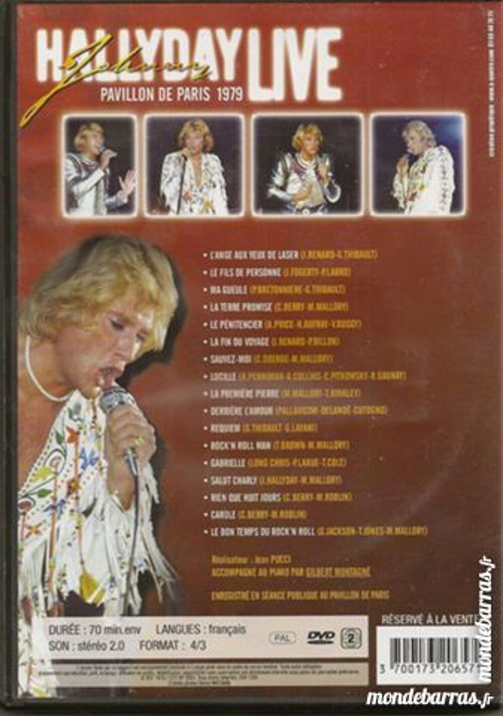 Johnny Hallyday Pavillon de Paris 1979 DVD et blu-ray