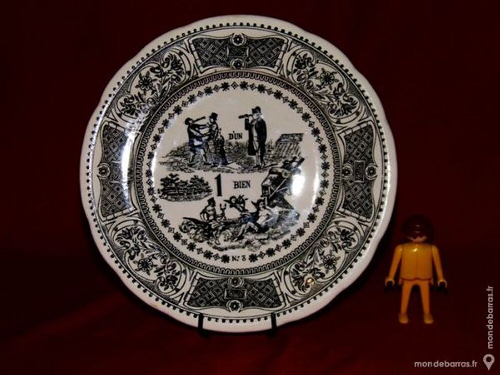ASSIETTE PARLANTE FA&Iuml;ENCE DE GIEN N&deg;3 REBUS Décoration