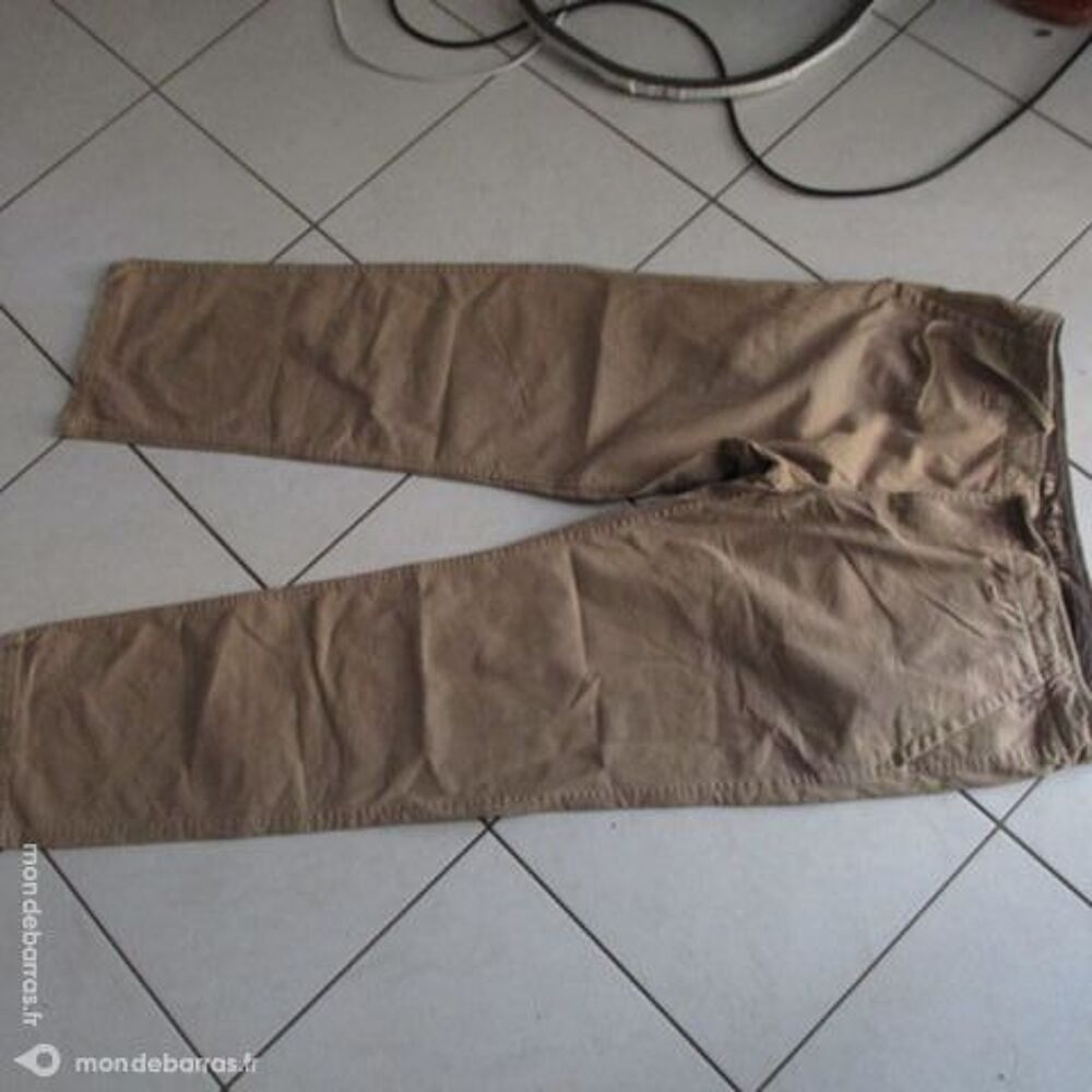 PANTALON BEIGE FONCE T. 50 100% COTON Vêtements