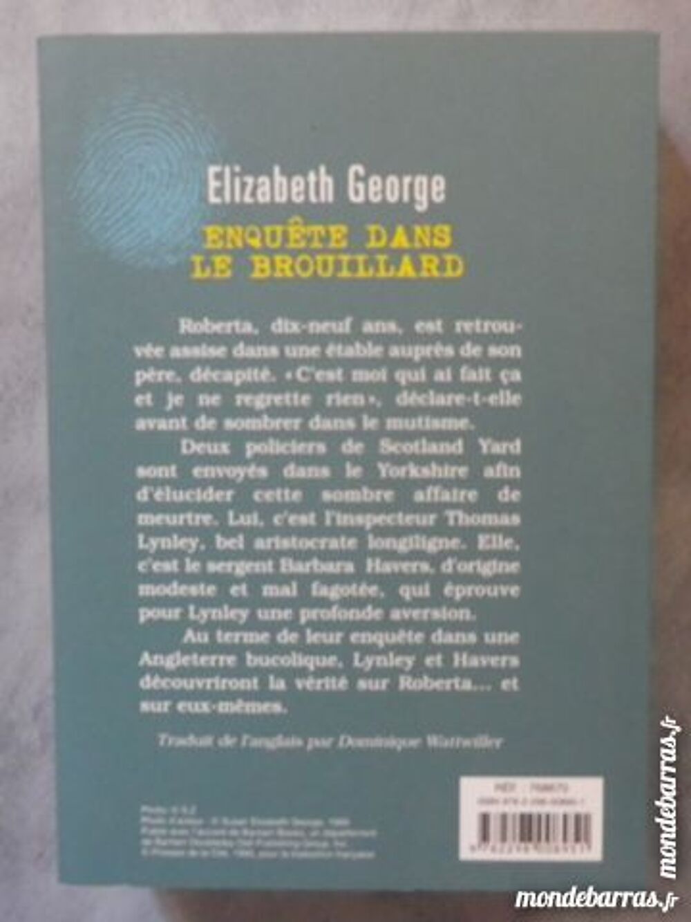 ENQUETE DANS LE BROUILLARD d'Elizabeth GEORGE Livres et BD