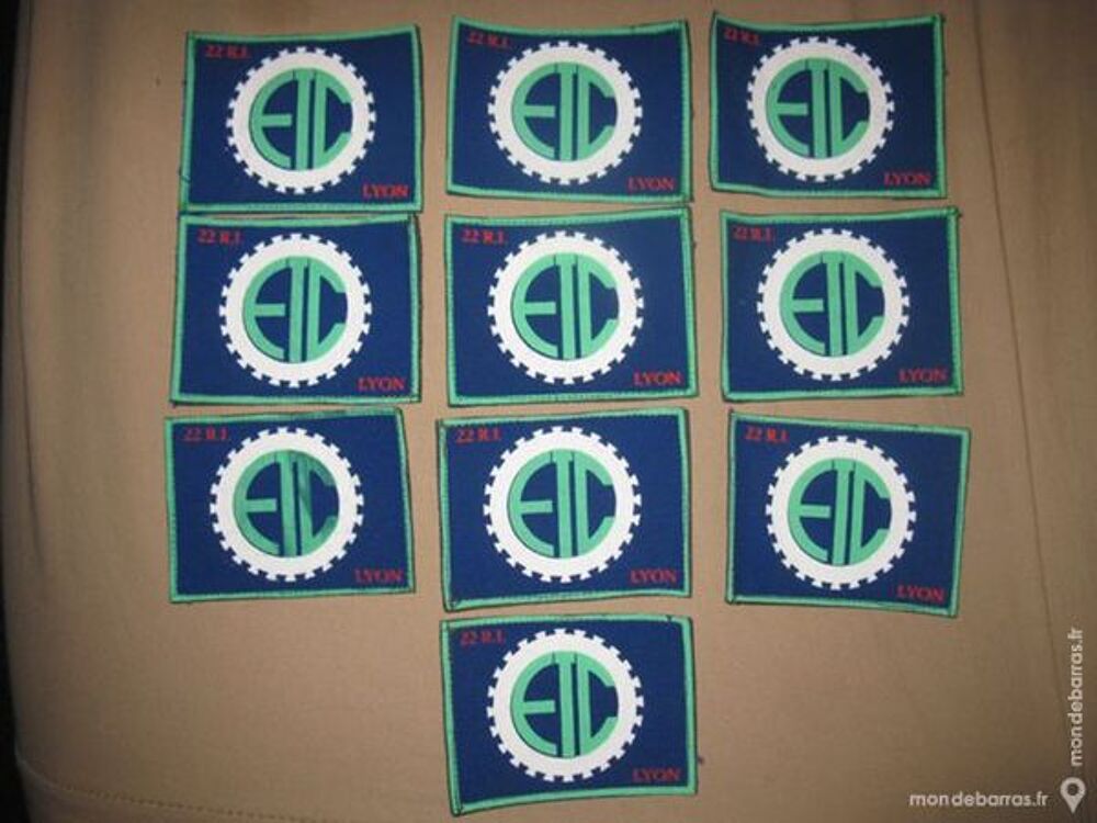 Lot 10 insignes militaire ETC 22 RI LYON 