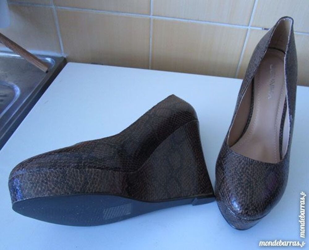 ESCARPINS MARRON IMITATON SERPENT Chaussures