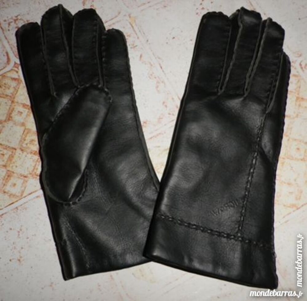 GANTS VINTAGE CUIR NOIR TAILLE 6 1/2 Bijoux et montres