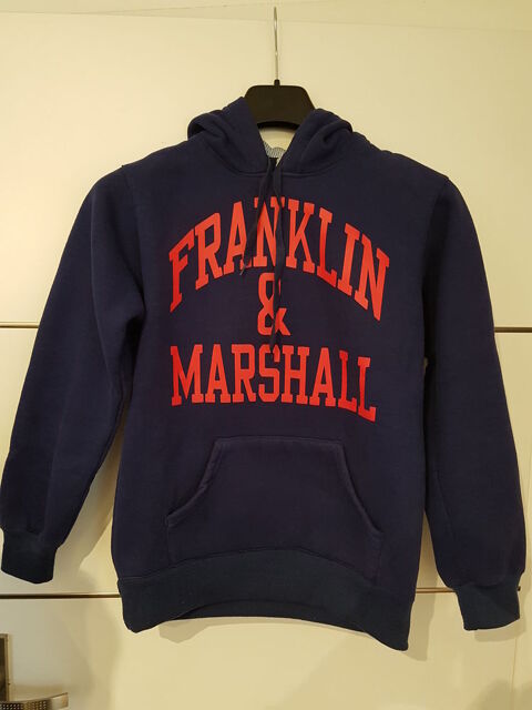 Franklin Marshall - Sweat  capuche -  FM Sweat - Bleu Rouge 15 Metz (57)