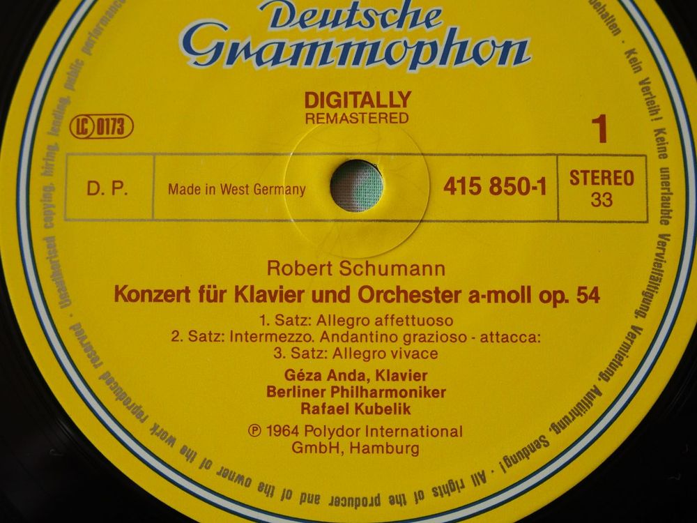 Vinyl SCHUMANN GRIEG Piano ANDA CD et vinyles
