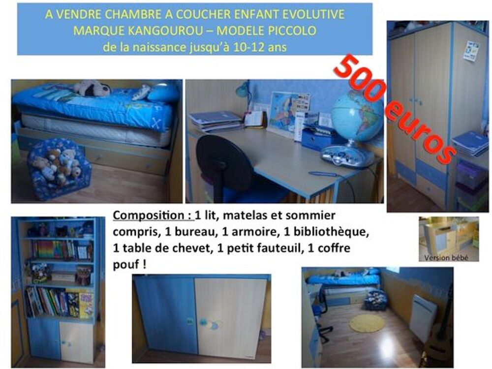 Chambre enfant &eacute;volutive Marque Sauthon Mobilier enfants