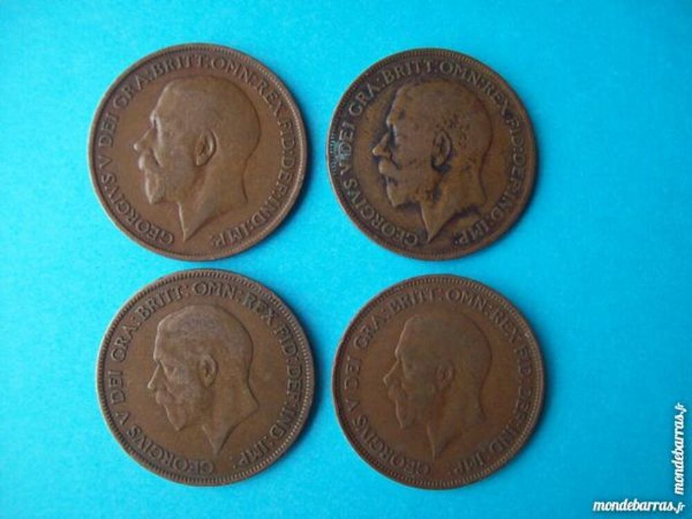 4 PIECES ANGLETERRE ONE PENNY 1911 - 1921 - 1928 - 