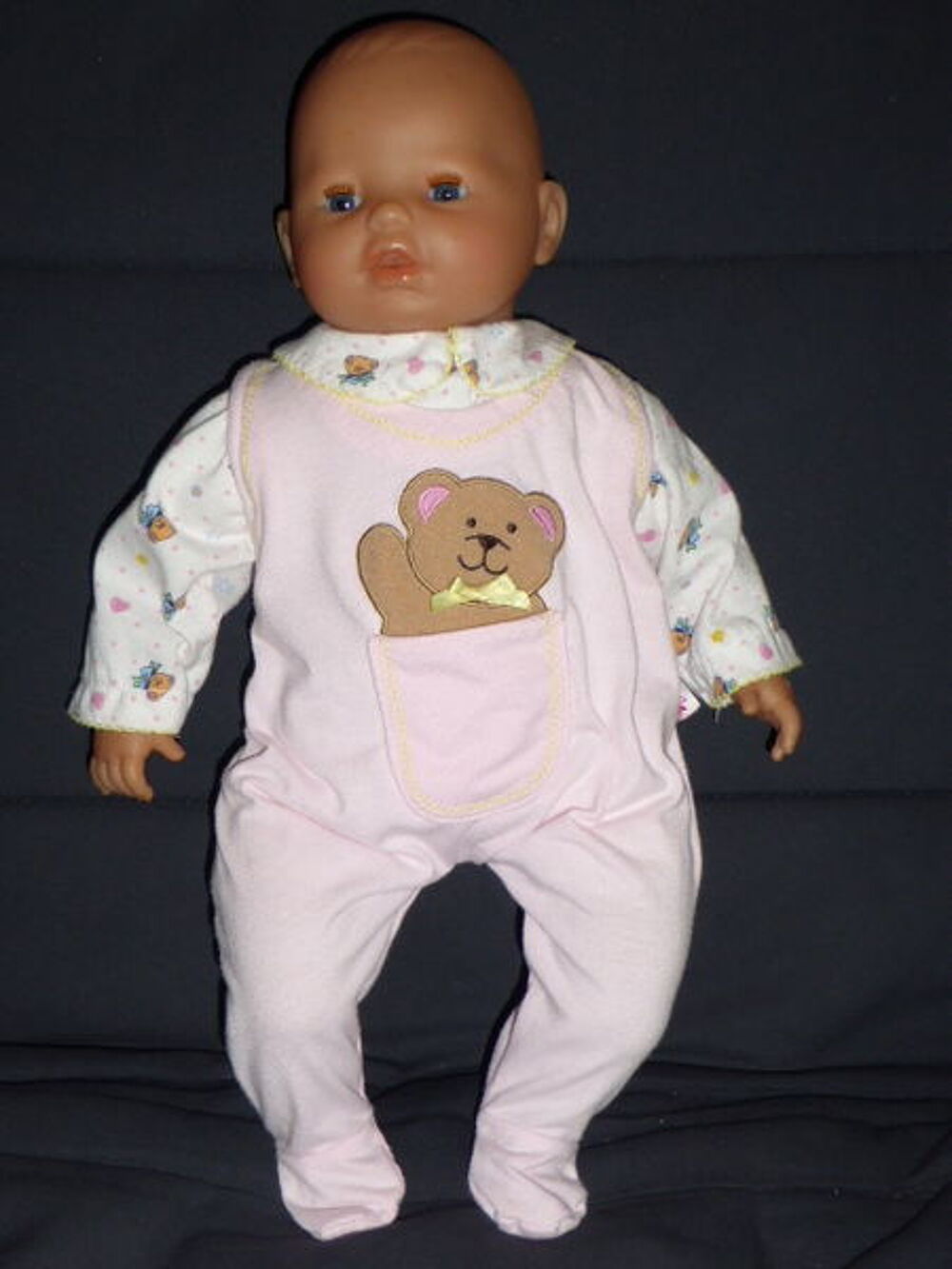 Pyjama rose ourson coeur poup&eacute;e 42 &agrave; 48 cm Jeux / jouets