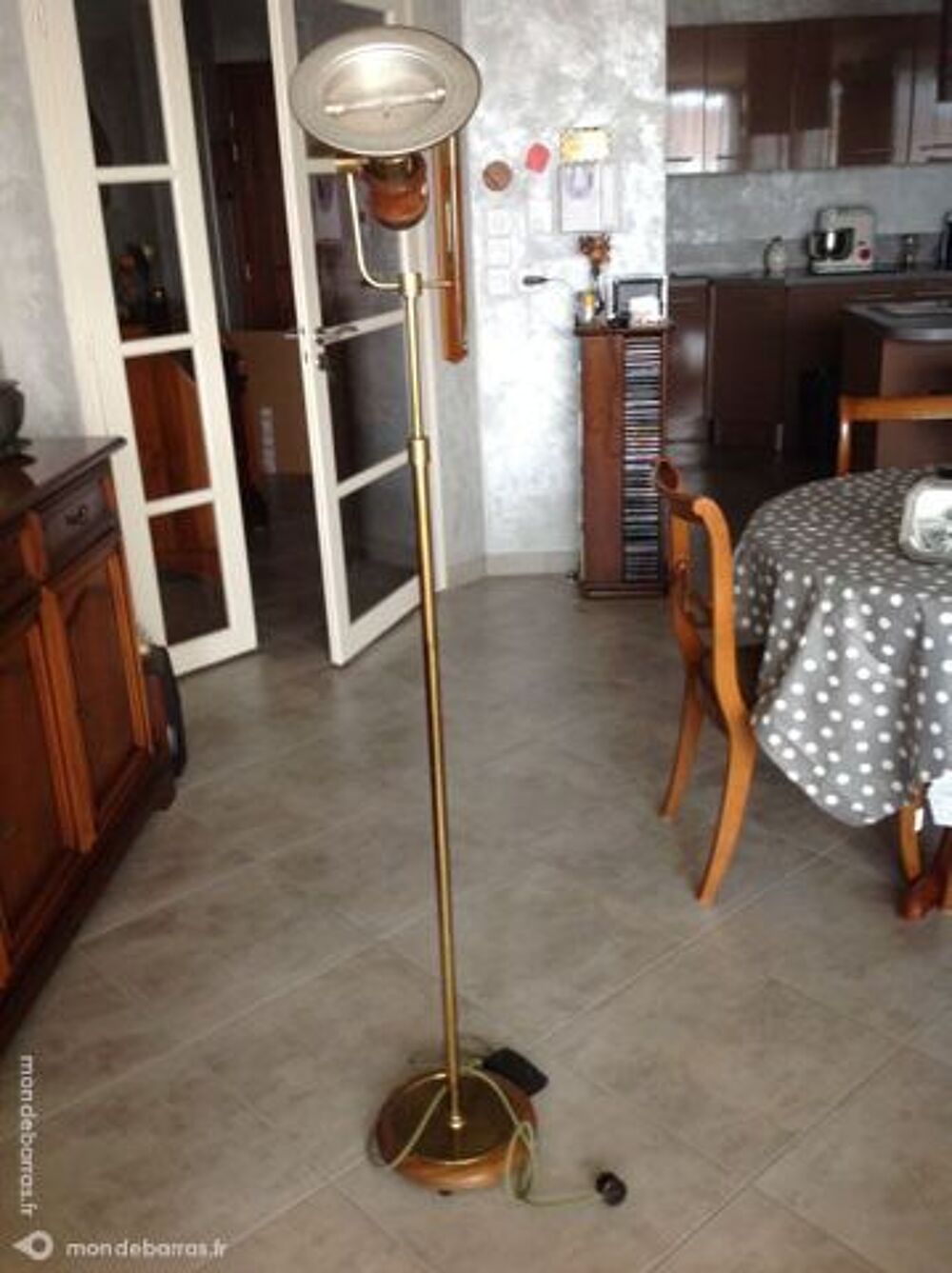 Halog&egrave;ne en merisier et cuivre Décoration