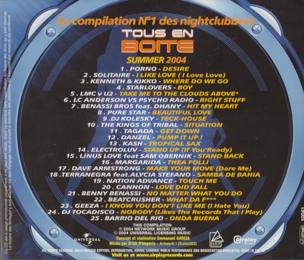 CD Tous en bo&icirc;te, Summer 2004
CD et vinyles