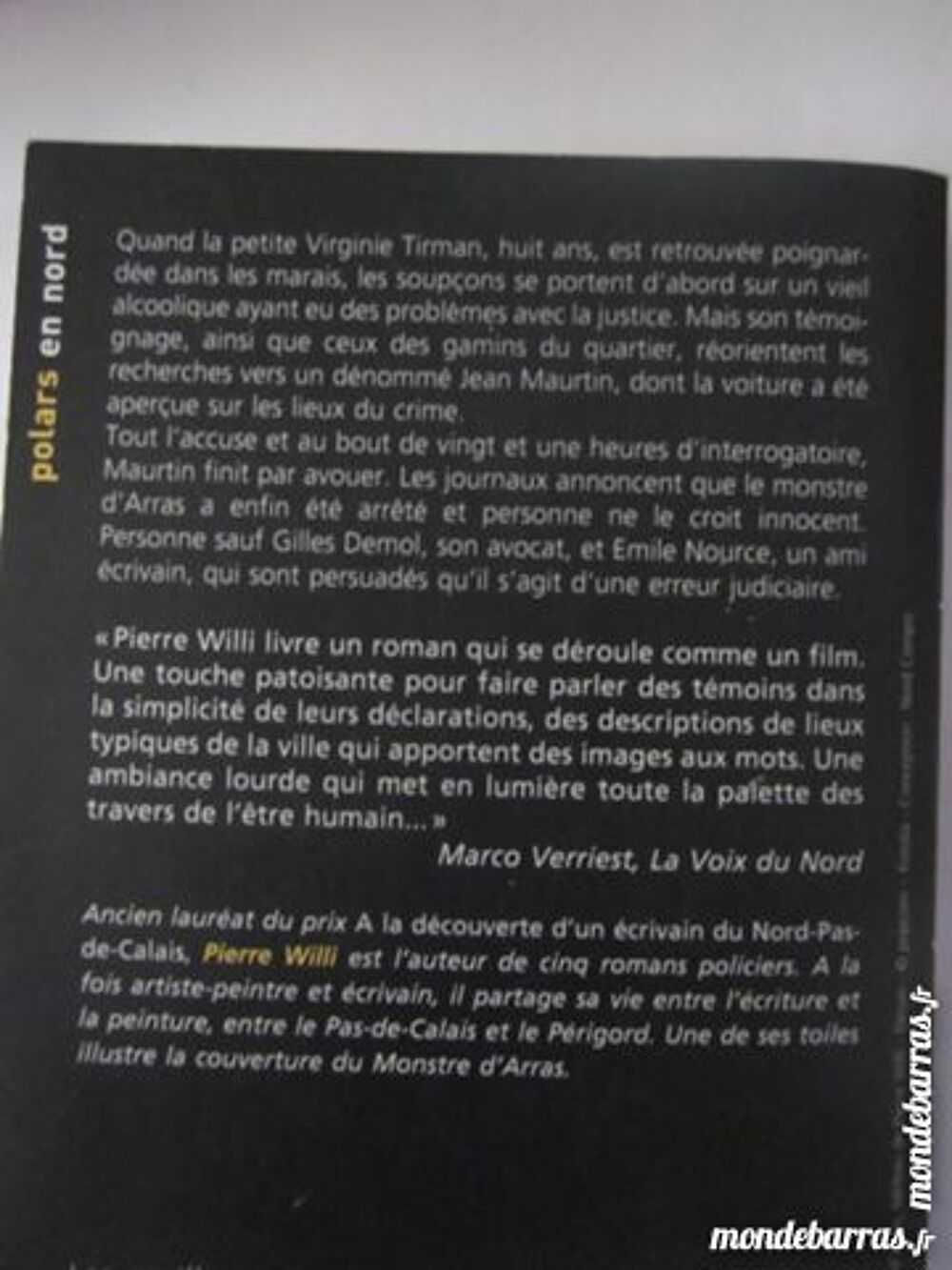 LE MONSTRE D' ARRAS polars en nord Livres et BD