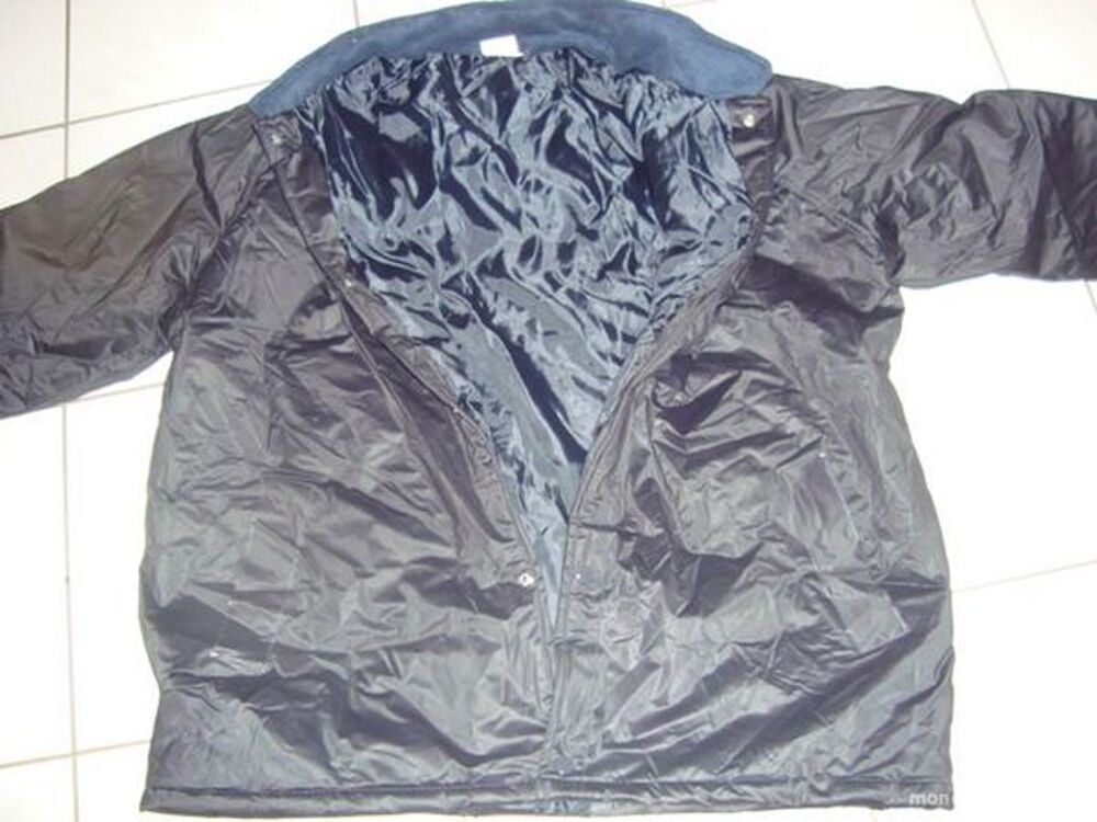 PARKA BLEU MARINE PVC T.XXL doublure chaude Vêtements