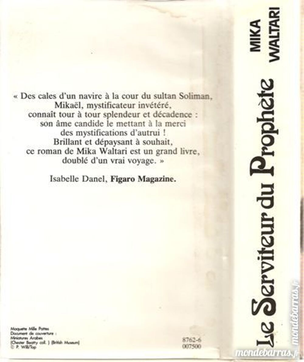 Le Serviteur du Proph&egrave;te - Mika Waltari Livres et BD