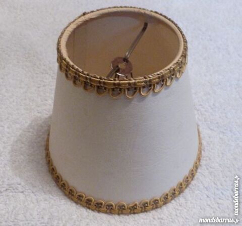 Ancien abat jour papier carton, bord galon kaki 5 cuisses (71)