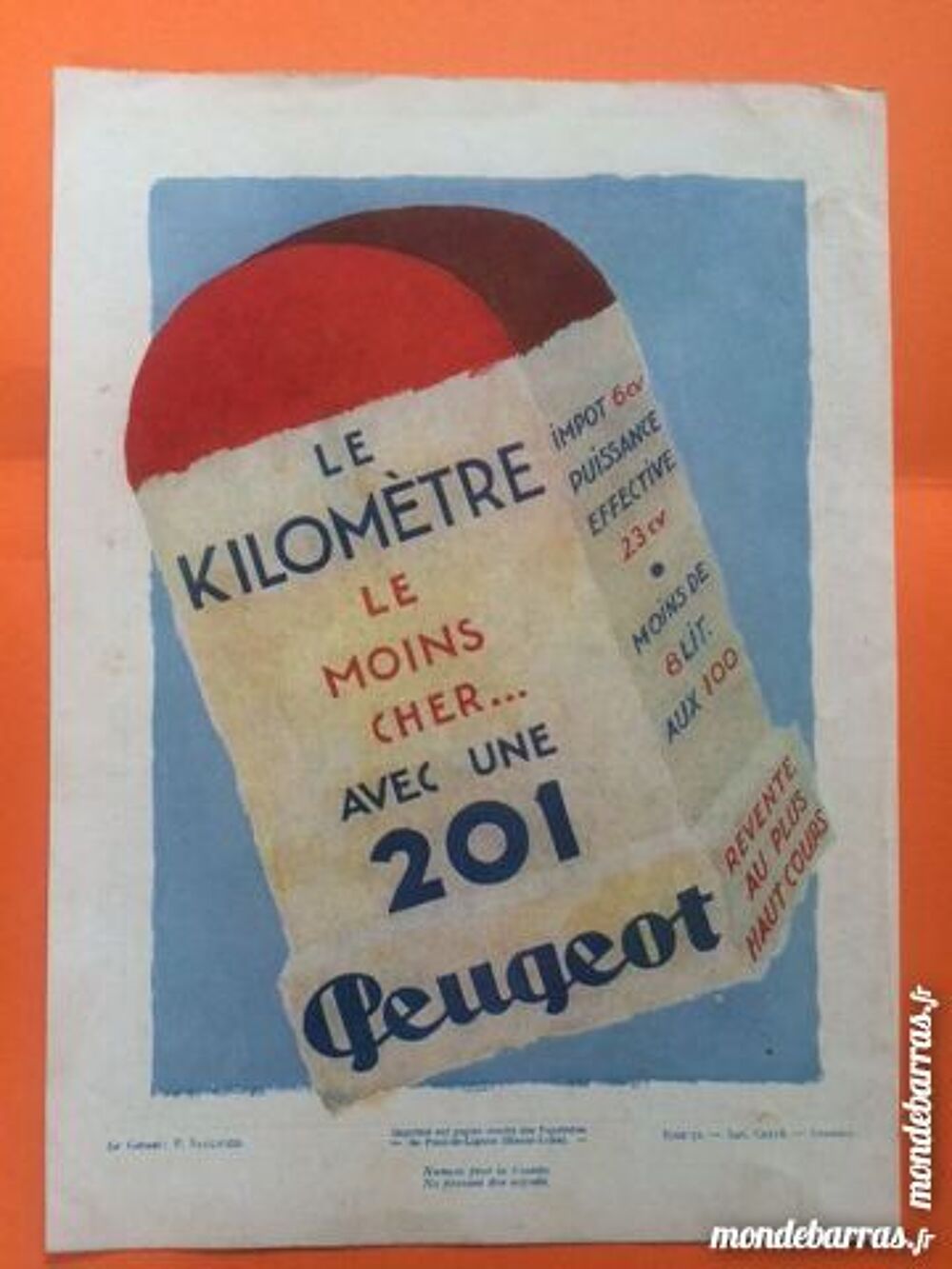Publicit&eacute; ancienne Peugeot 