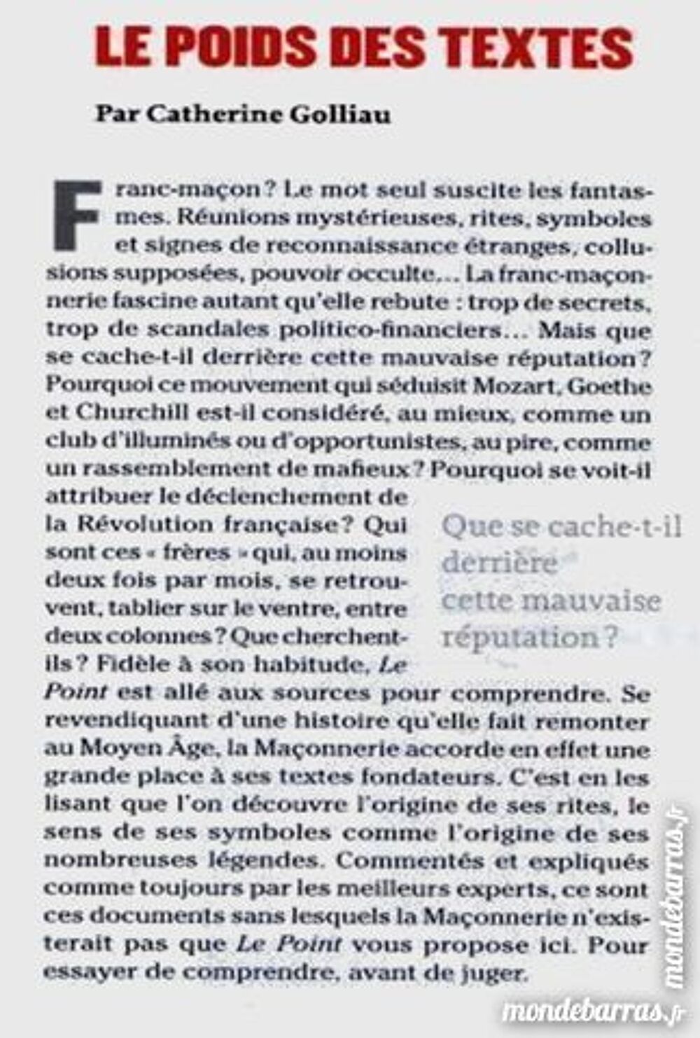 LA FRANC-MA&Ccedil;ONNERIE / les-livres-de-jac Livres et BD