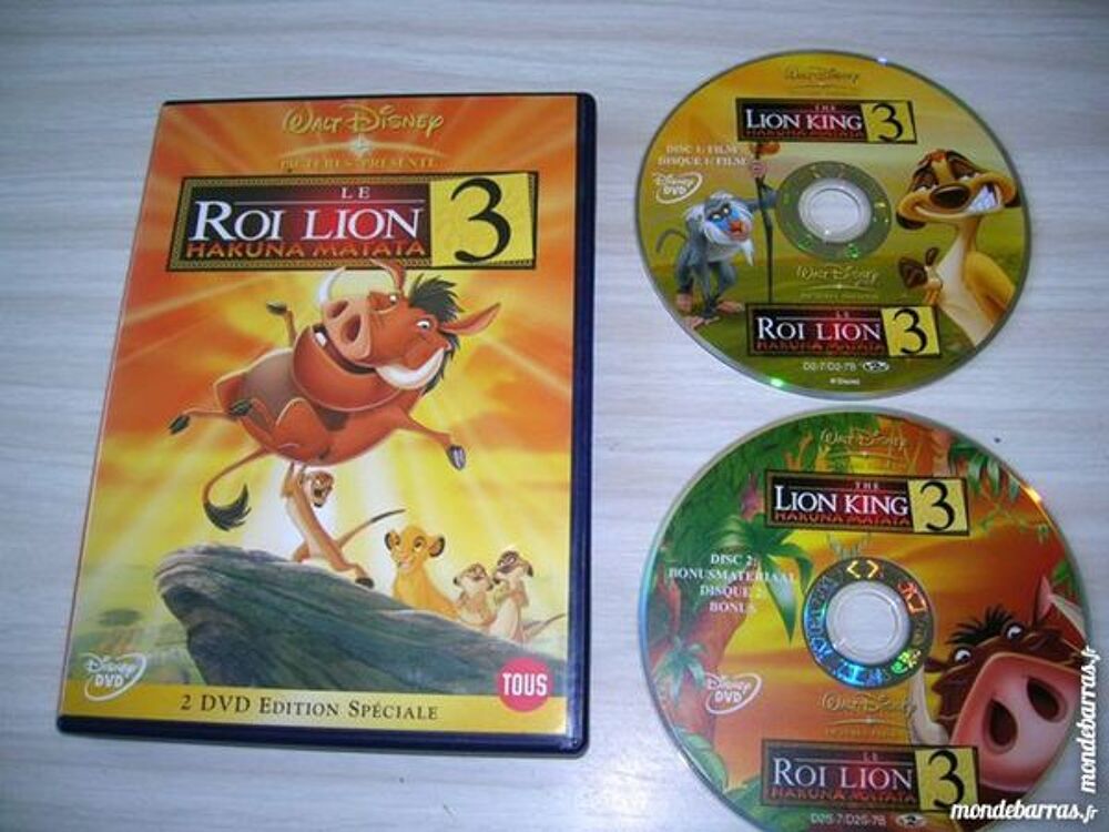 DVD DOUBLE LE ROI LION N&deg; 3 ORIGINAL DISNEY DVD et blu-ray